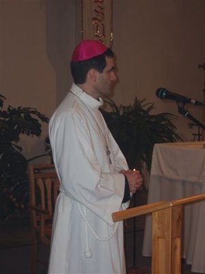 Piiskop Philippe Jourdan allianssmissal Harkujärve kirikus 2005