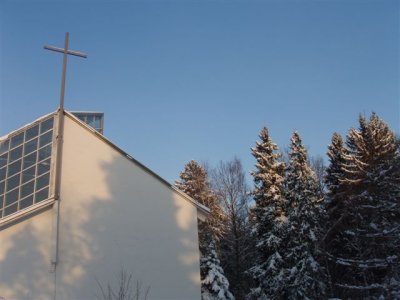 Talvine vaade Harkujärve kirikule